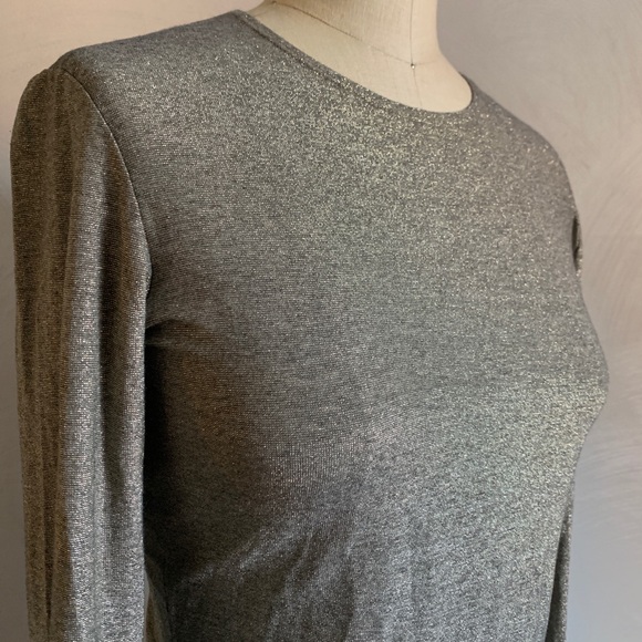 Only Hearts Gold Sparkle Long Sleeve Shirt Soft Layer Maximalist Helena Stuart - Picture 6 of 7